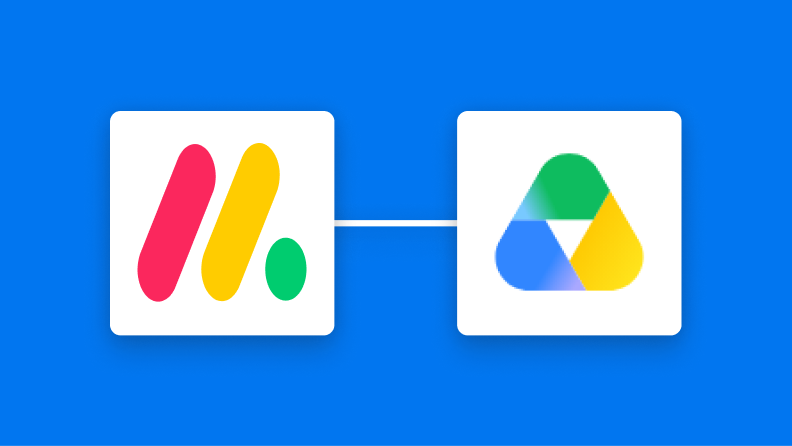 monday.comとGoogle Driveの連携イメージ