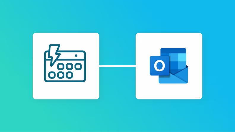 YoomのスケジュールトリガーとOutlookの連携イメージ