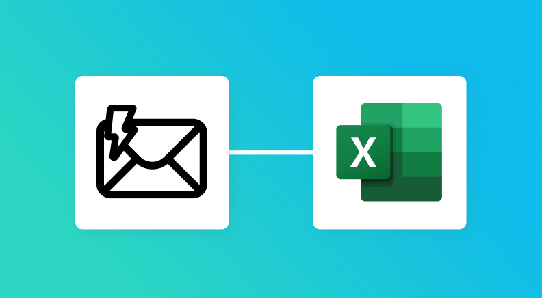 メール受信トリガーとMicrosoft Excelの連携イメージ