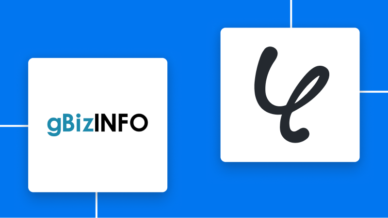 gBizINFO（経済産業省）とYoomの連携イメージ