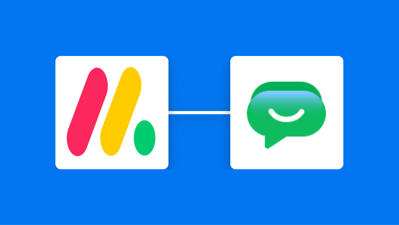 monday.comとGoogle Chatの連携イメージ