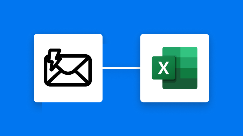 メール受信トリガーとMicrosoft Excelの連携イメージ