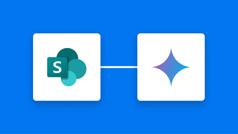 Microsoft SharePointとGeminiの連携イメージ